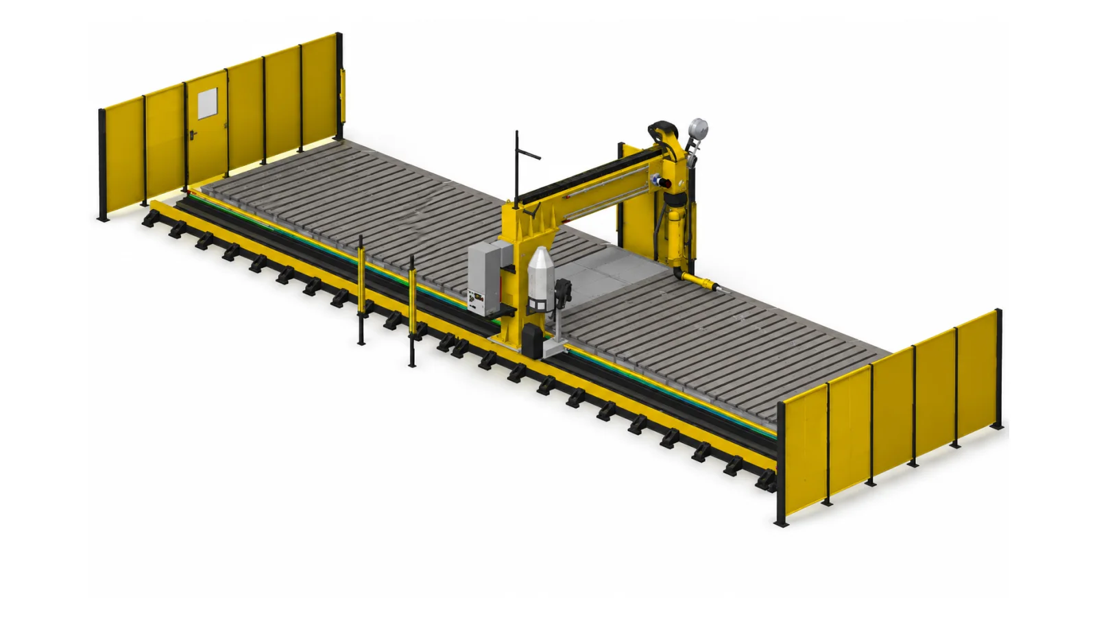 20 metrelik slider üzerinde ters asılı robotla trafo yan duvar kaynağı