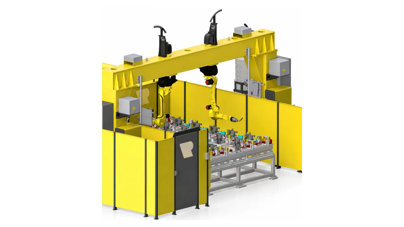 Ayarlanabilir pnömatik fikstürlü formwork panel kaynak hücresi