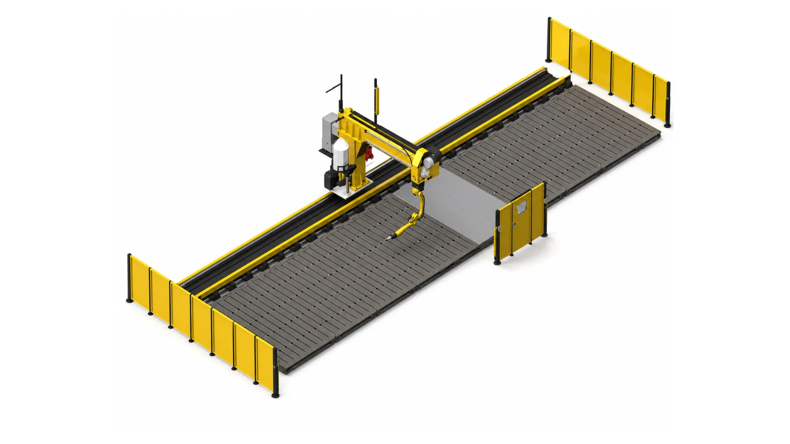 20 metrelik slider üzerinde ters asılı robotla trafo yan duvar kaynağı