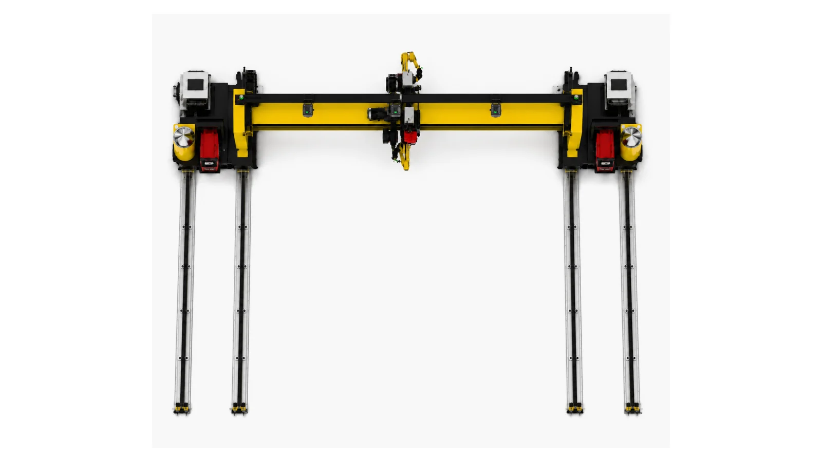 Shipyard portal welding system equipped with a four-camera scanning system